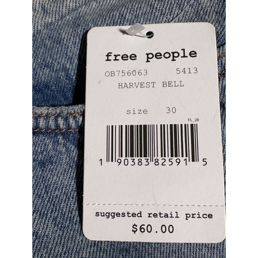 Free People We The Free Distressed Denim Jean Skirt Size 30 New with Tag - Picture 3 of 7